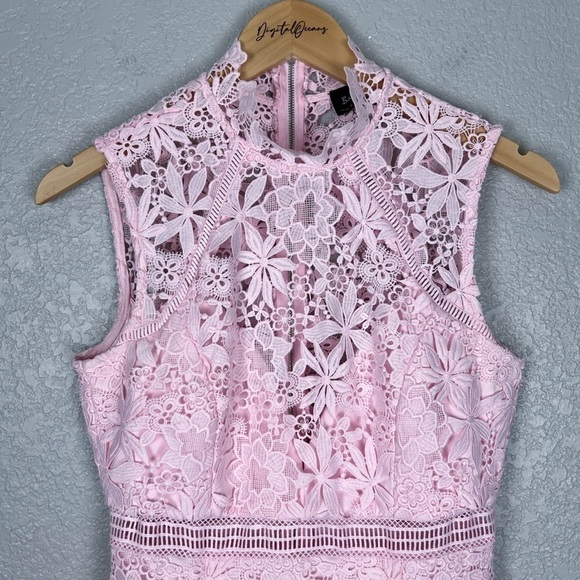 Bardot Elise Lace Dress, Washed Pink 6 - Sleeveless, Feminine, Sexy, EUC, Small - Picture 6 of 13